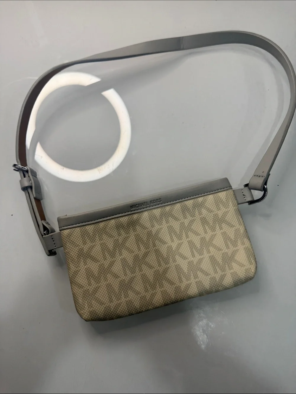 Michael Kors Cream Beige MK Monogram belt bag. NWOT